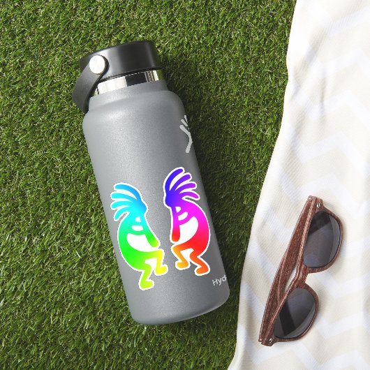 Southwest Rainbow Gradient Kokopelli Pair Aufkleber (HydroFlask Insitu)