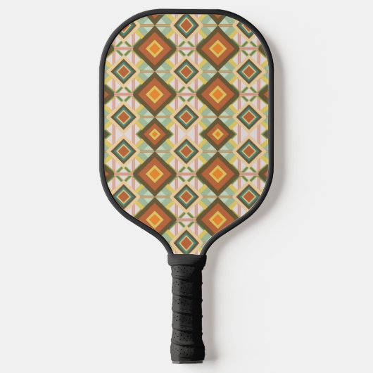 Southwest Retro Pop Art Diamanten Gemustert Pickleball Schläger (Vorderseite)