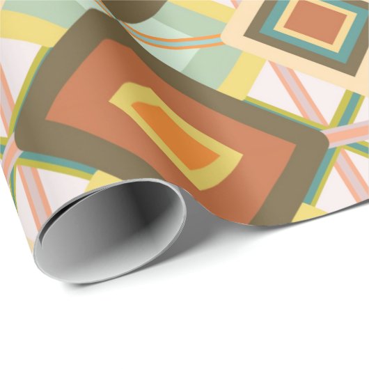 Southwest Retro Pop Art Diamanten Muster Geschenkpapier (Rolleneckpunkt)