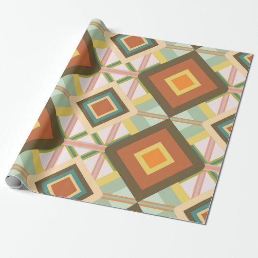 Southwest Retro Pop Art Diamanten Muster Geschenkpapier (Ungerollt)