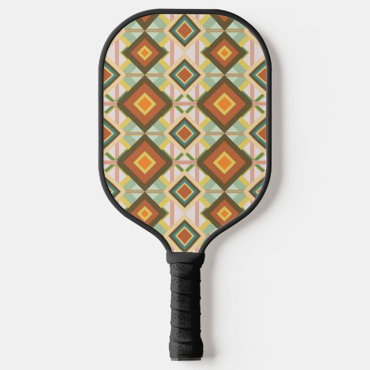 Southwest Retro Pop Art Diamanten Muster Pickleball Schläger (Vorderseite)