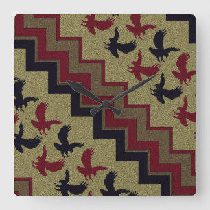 Southwest Retro Quadratische Wanduhr