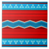 Southwest River Canyon Geometric Red Turquoise Fliese (Vorderseite)