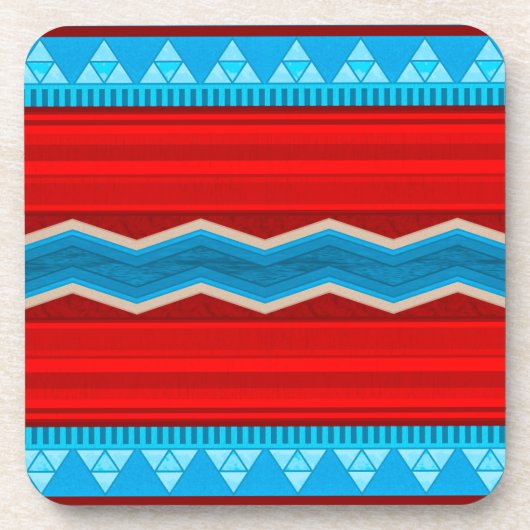 Southwest River Canyon Geometric Red Turquoise Getränkeuntersetzer (Vorderseite)