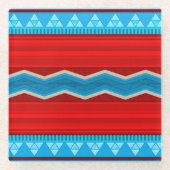 Southwest River Canyon Geometric Red Turquoise Glasuntersetzer (Vorderseite)