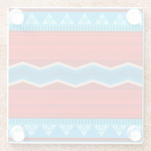 Southwest River Canyon Geometric Red Turquoise Glasuntersetzer (Rückseite)