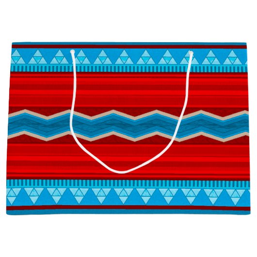 Southwest River Canyon Geometric Red Turquoise Große Geschenktüte (Vorderseite)