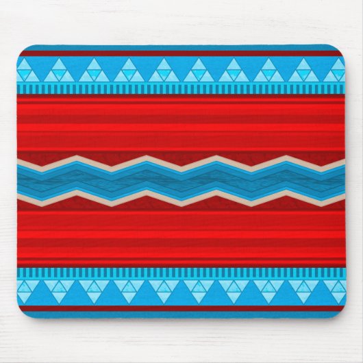 Southwest River Canyon Geometric Red Turquoise Mousepad (Vorne)