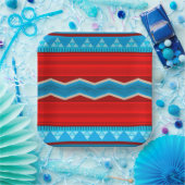 Southwest River Canyon Geometric Red Turquoise Pappteller (Party)