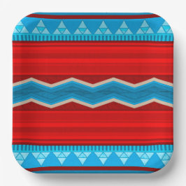 Southwest River Canyon Geometric Red Turquoise Pappteller