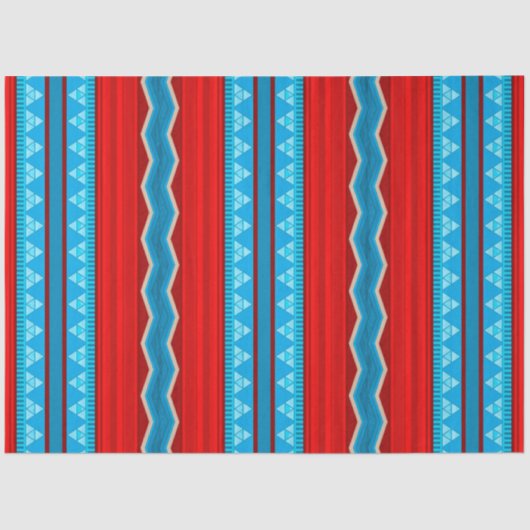 Southwest River Canyon Geometric Red Turquoise Seidenpapier (Vorderseite)