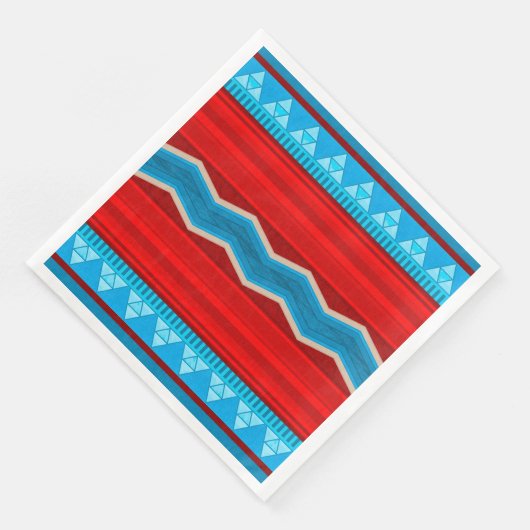 Southwest River Canyon Geometric Red Turquoise Serviette (Ecke)
