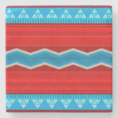Southwest River Canyon Geometric Red Turquoise Steinuntersetzer (Vorderseite)