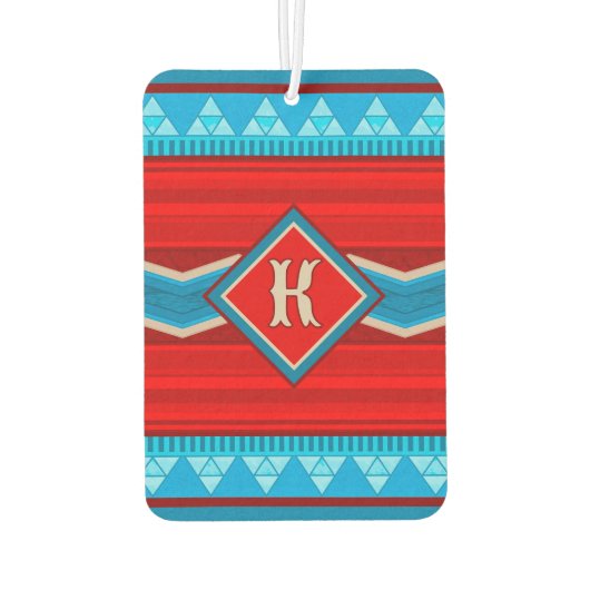 Southwest River Canyon Personalized Red Turquoise Autolufterfrischer (Rückseite)