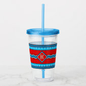 Southwest River Canyon Red Turquoise Monogram Acryltrinkbecher (Vorderseite)