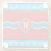 Southwest River Canyon Red Turquoise Monogram Glasuntersetzer (Rückseite)