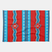 Southwest River Canyon Red Turquoise Monogrammed  Geschirrtuch (Horizontal)