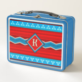 Southwest River Canyon Red Turquoise Monogrammed Metall Brotdose