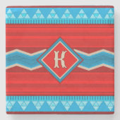 Southwest River Canyon Red Turquoise Monogrammed Steinuntersetzer (Vorderseite)