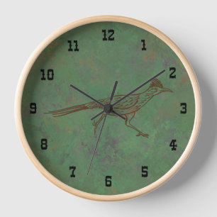 Southwest Roadrunner Beifuß Grün Gerahmt Uhr