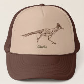 Southwest Roadrunner Bird Drawing Personalized Truckerkappe (Vorderseite)