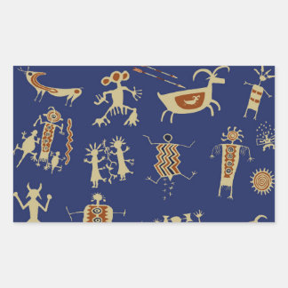 Southwest Rock Art Shaman Rechteckiger Aufkleber