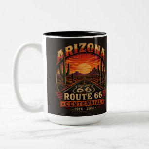 Southwest Route 66 Centennial Kaffee-Abenteuer Zweifarbige Tasse