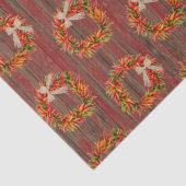 Southwest Rustic Chile Pepper Wreaths Wood Pattern Seidenpapier (Detail)