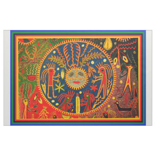 Southwest Shaman Huichol Ritual Designer Fabric Stoff