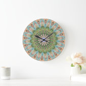 Southwest Stained Glass Kaleidoscope Wall Clock Große Wanduhr (Zuhause)