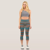 Southwest Style Geometric Cameron Gorge Design Capri Leggings (Vorderseite)