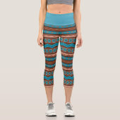 Southwest Style Geometric Cameron Gorge Design Capri Leggings (Vorderseite)