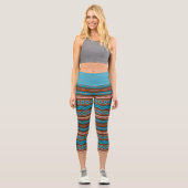Southwest Style Geometric Cameron Gorge Design Capri Leggings (Vorderseite)