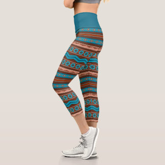 Southwest Style Geometric Cameron Gorge Design Capri Leggings