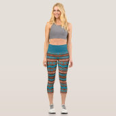Southwest Style Geometric Cameron Gorge Design Capri Leggings (Vorderseite)