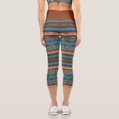 Southwest Style Geometric Cameron Gorge Design Capri Leggings (Rückseite)