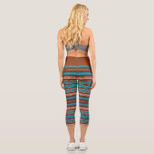 Southwest Style Geometric Cameron Gorge Design Capri Leggings (Rückseite)