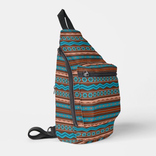 Southwest Style Geometric Cameron Gorge Design Crossbody Bag (Linke Seite)