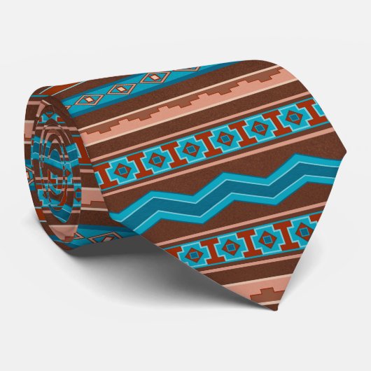 Southwest Style Geometric Cameron Gorge Design Krawatte (Gerollt)