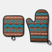 Southwest Style Geometric Cameron Gorge Design Ofenhandschuh & Topflappen-Set (Vorderseite)