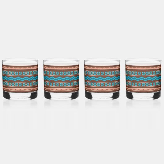 Southwest Style Geometric Cameron Gorge Design Whiskyglas (Vorderseite)