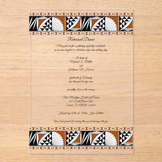 Southwest Sunrise Acryleinladungen (Vorderseite)