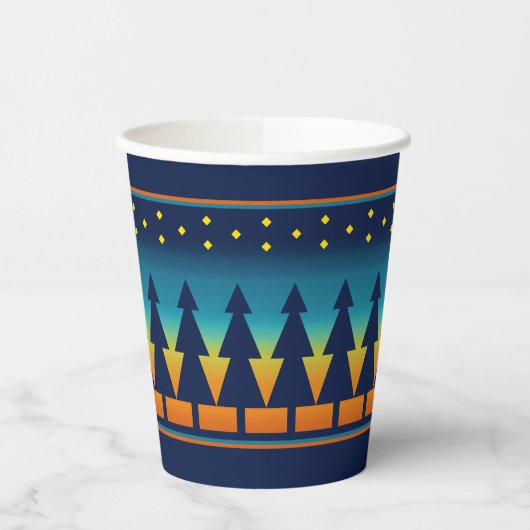 Southwest Sunset Starry Night and Pines Design Pappbecher (Links)