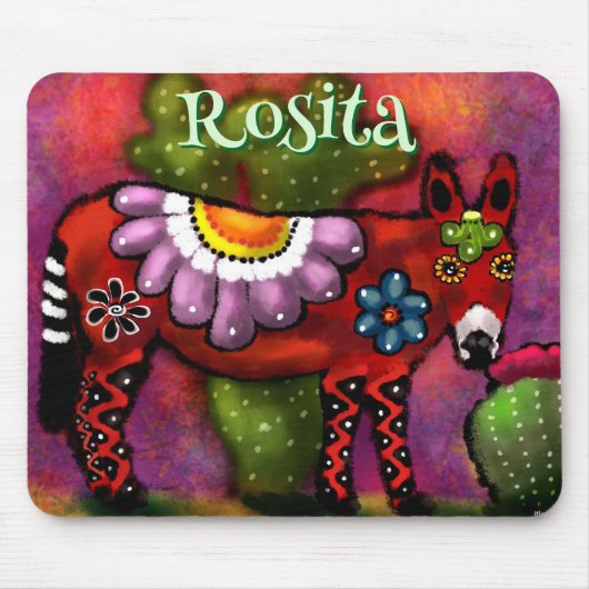 Southwest Talavera-Style Donkey Personalized Mousepad (Vorne)