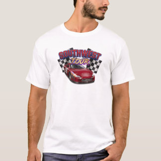 Southwest-Tour rotes Rennwagen kariertes T-Shirt