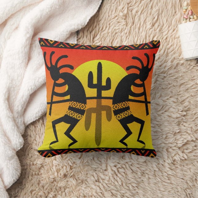 Southwest Tribal Cactus Kokopelli Design Kissen (Decke)