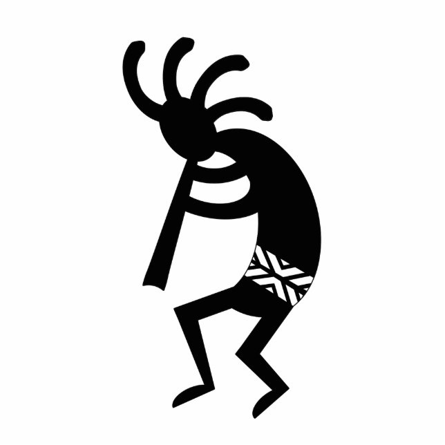 Southwest Tribal Dancing Kokopelli Weihnachtsbaum Fotoskulptur Ornament (Vorne)