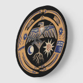 Southwest Tribal Rain Dance  Große Wanduhr (Winkel)