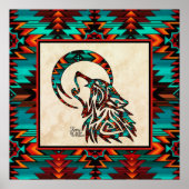 Southwest Tribal Wolf Poster (Vorne)
