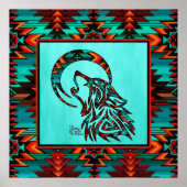Southwest Tribal Wolf Poster (Vorne)